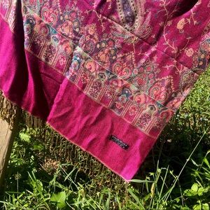 Pink and teal Pashmina